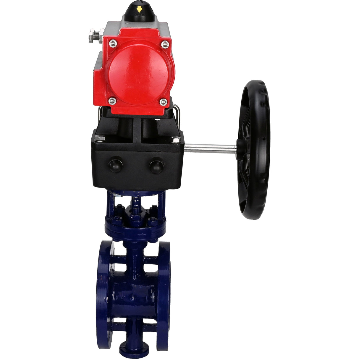 Vanne papillon d'eau Elephant WBV3EX-3432M-1W-F-ISO, matériau du corps - Acier au carbone, matériau du disque - Acier inoxydable AISI 316, joint - Métal, actionneur pneumatique PA-DA, volant à double effet MON
