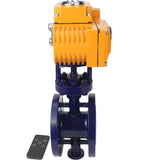 Vanne papillon d'eau Elephant WBV3EX-3431M-1W-F-ISO, matériau du corps - Acier au carbone, matériau du disque - Acier inoxydable AISI 304, joint - Métal, actionneur électrique QT-N-хEM-O1 380V
