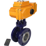Vanne papillon d'eau Elephant WBV3EX-3431M-1W-F-ISO, matériau du corps - Acier au carbone, matériau du disque - Acier inoxydable AISI 304, joint - Métal, actionneur électrique QT-N-хEM-O1 24V