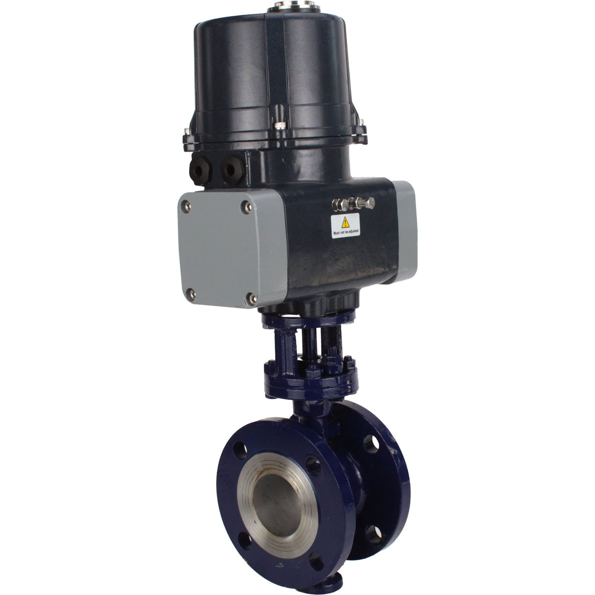 Butterfly valves with triple eccentricity Elephant WBV3EX-3432M-1W-F-ISO flanged, body - carbon steel WCB, disc - stainless steel 316, seal - METAL, with electric quarter turn actuator Elephant QTSA-N-EM-O0-220VAC