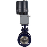 Butterfly valves with triple eccentricity Elephant WBV3EX-3432M-1W-F-ISO flanged, body - carbon steel WCB, disc - stainless steel 316, seal - METAL, with electric quarter turn actuator Elephant QTSA-N-EM-O0-220VAC