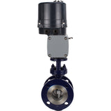 Butterfly valves with triple eccentricity Elephant WBV3EX-3432M-1W-F-ISO flanged, body - carbon steel WCB, disc - stainless steel 316, seal - METAL, with electric quarter turn actuator Elephant QTSA-N-EM-O0-220VAC