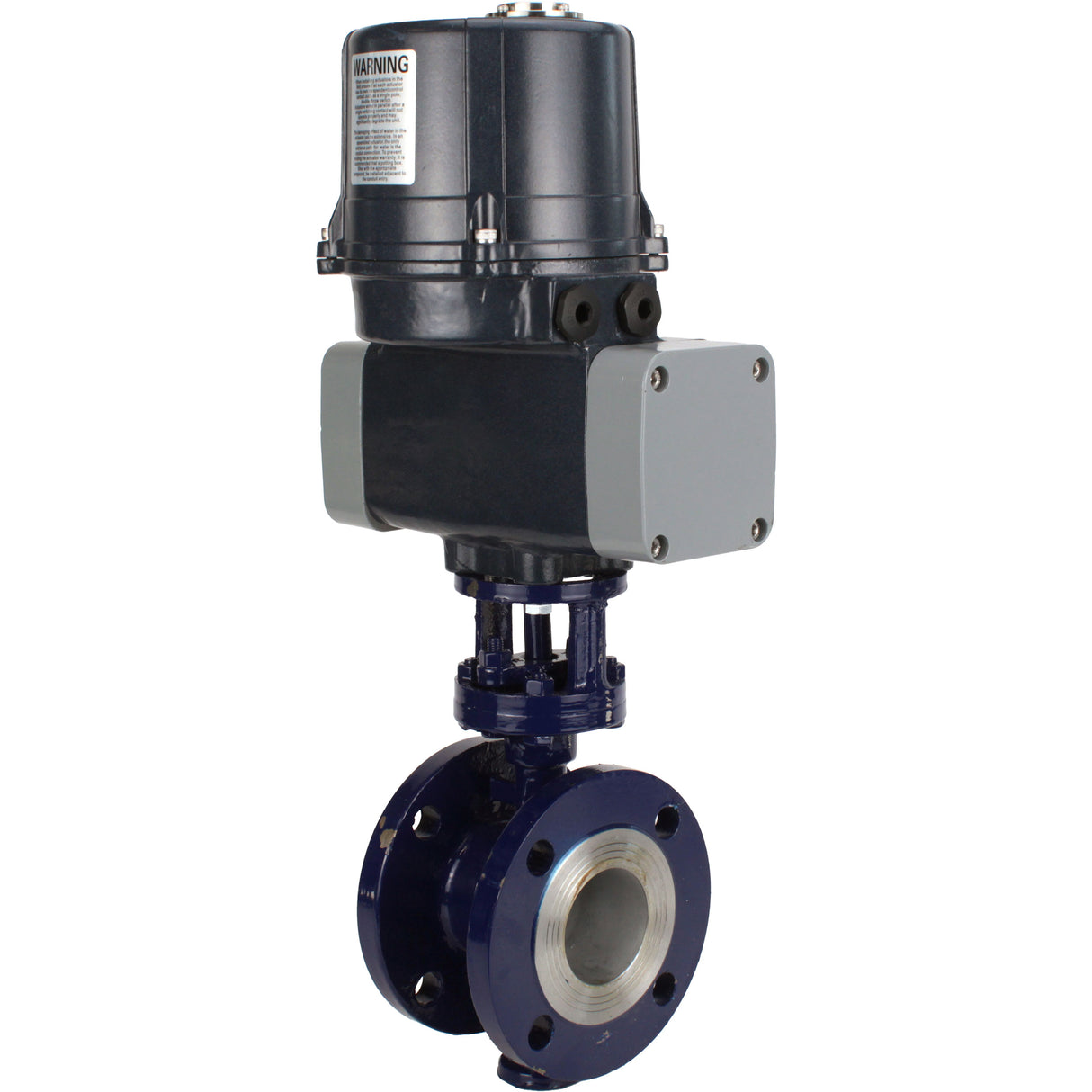 Butterfly valves with triple eccentricity Elephant WBV3EX-3432M-1W-F-ISO flanged, body - carbon steel WCB, disc - stainless steel 316, seal - METAL, with electric quarter turn actuator Elephant QTSA-N-EM-O0-220VAC