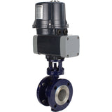 Butterfly valves with triple eccentricity Elephant WBV3EX-3432M-1W-F-ISO flanged, body - carbon steel WCB, disc - stainless steel 316, seal - METAL, with electric quarter turn actuator Elephant QTSA-N-EM-O0-220VAC