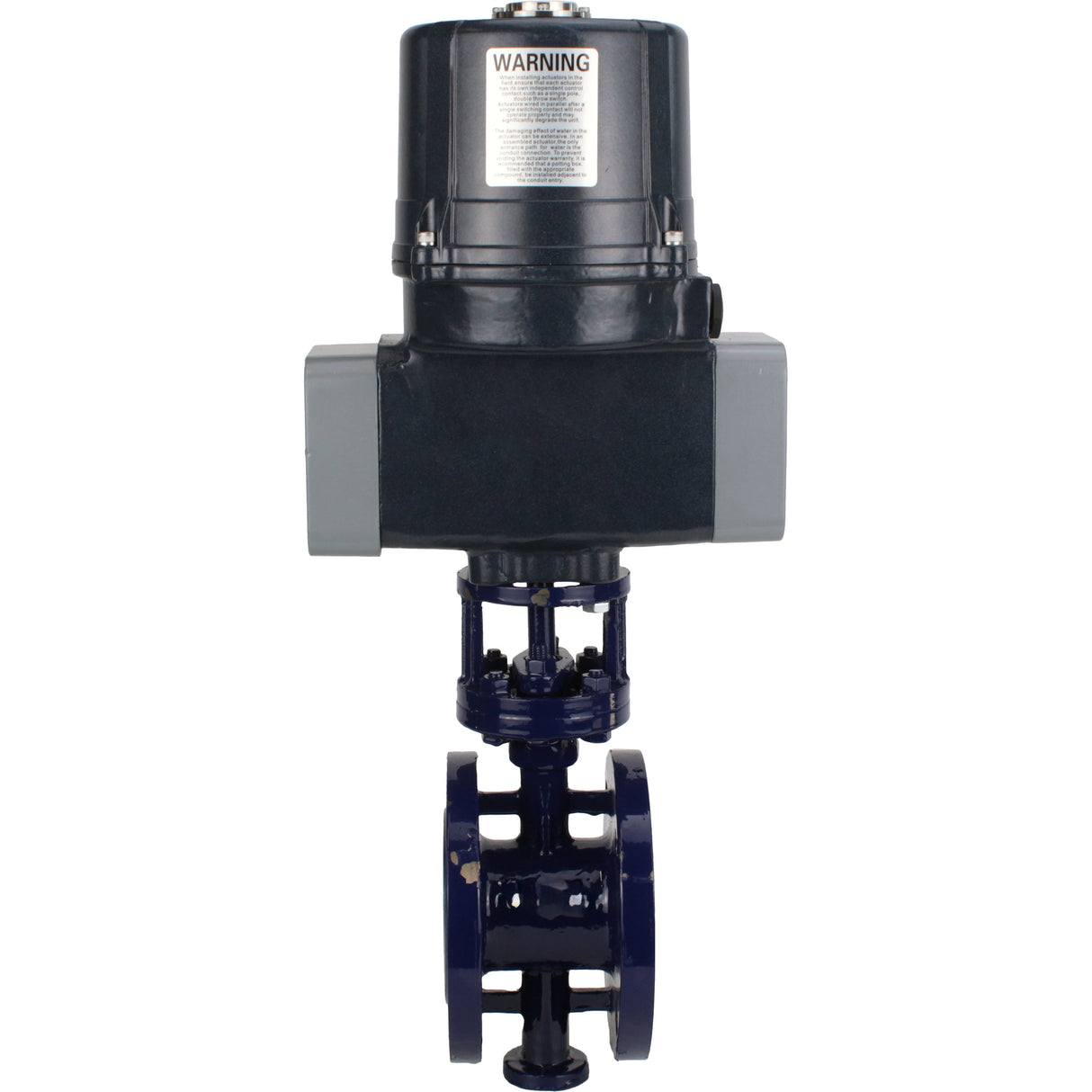 Butterfly valves with triple eccentricity Elephant WBV3EX-3432M-1W-F-ISO flanged, body - carbon steel WCB, disc - stainless steel 316, seal - METAL, with electric quarter turn actuator Elephant QTSA-N-EM-O0-220VAC