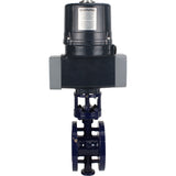 Butterfly valves with triple eccentricity Elephant WBV3EX-3432M-1W-F-ISO flanged, body - carbon steel WCB, disc - stainless steel 316, seal - METAL, with electric quarter turn actuator Elephant QTSA-N-EM-O0-220VAC