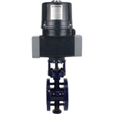 Butterfly valves with triple eccentricity Elephant WBV3EX-3432M-1W-F-ISO flanged, body - carbon steel WCB, disc - stainless steel 316, seal - METAL, with electric quarter turn actuator Elephant QTSA-N-EM-O0-220VAC