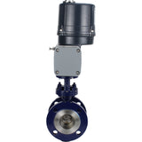 Butterfly valves with triple eccentricity Elephant WBV3EX-3432M-1W-F-ISO flanged, body - carbon steel WCB, disc - stainless steel 316, seal - METAL, with electric quarter turn actuator Elephant QTSA-N-EM-O0-220VAC