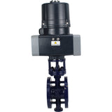 Butterfly valves with triple eccentricity Elephant WBV3EX-3432M-1W-F-ISO flanged, body - carbon steel WCB, disc - stainless steel 316, seal - METAL, with electric quarter turn actuator Elephant QTSA-N-EM-O0-220VAC
