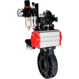 Butterfly valves Elephant WBV4242E-2W-Fb-ISO, body material - UPVC, disc material - UPVC, seal - EPDM, with pneumatic actuator double action PA-DA, pneumatic distributor 4M310-08 24V, LSU APL-210N and ATU AFC2000