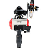 Butterfly valves Elephant WBV4242E-2W-Fb-ISO, body material - UPVC, disc material - UPVC, seal - EPDM, with pneumatic actuator double action PA-DA, pneumatic distributor 4M310-08 24V, LSU APL-210N and ATU AFC2000