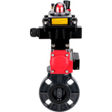 Butterfly valves Elephant WBV4242E-2W-Fb-ISO, body material - UPVC, disc material - UPVC, seal - EPDM, with pneumatic actuator double action PA-DA, pneumatic distributor 4M310-08 24V, LSU APL-410N EX and ATU AFC2000