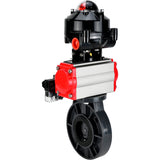 Butterfly valves Elephant WBV4242E-2W-Fb-ISO, body material - UPVC, disc material - UPVC, seal - EPDM, with pneumatic actuator double action PA-DA, pneumatic distributor 4M310-08 24V and LSU APL-510N EX