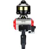 Butterfly valves Elephant WBV4242E-2W-Fb-ISO, body material - UPVC, disc material - UPVC, seal - EPDM, with pneumatic actuator double action PA-DA, pneumatic distributor 4M310-08 24V and LSU APL-510N EX