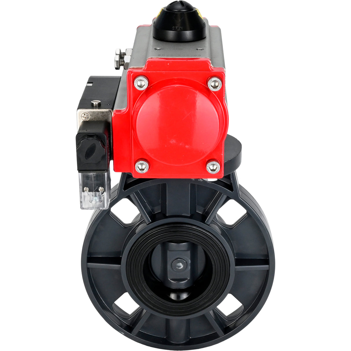 Butterfly valves Elephant WBV4242E-2W-Fb-ISO, body material - UPVC, disc material - UPVC, seal - EPDM, with pneumatic actuator double action PA-DA and pneumatic distributor 4M310-08 24V