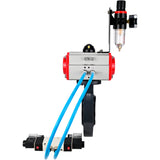 Butterfly valves Elephant WBV4242E-2W-Fb-ISO, body material - UPVC, disc material - UPVC, seal - EPDM, with pneumatic actuator double action PA-DA, pneumatic distributor 4V320-10 220V and ATU AFC2000