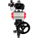 Butterfly valves Elephant WBV4242E-2W-Fb-ISO, body material - UPVC, disc material - UPVC, seal - EPDM, with pneumatic actuator double action PA-DA, pneumatic distributor 4V320-10 220V, LSU APL-410N EX, ATU AFC2000 and handwheel MON
