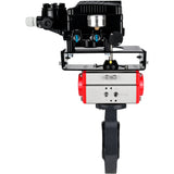 Butterfly valves Elephant WBV4242E-2W-Fb-ISO, body material - UPVC, disc material - UPVC, seal - EPDM, with pneumatic actuator double action PA-DA and electro-pneumatic rotary positioner YT-1000RSN without feedback