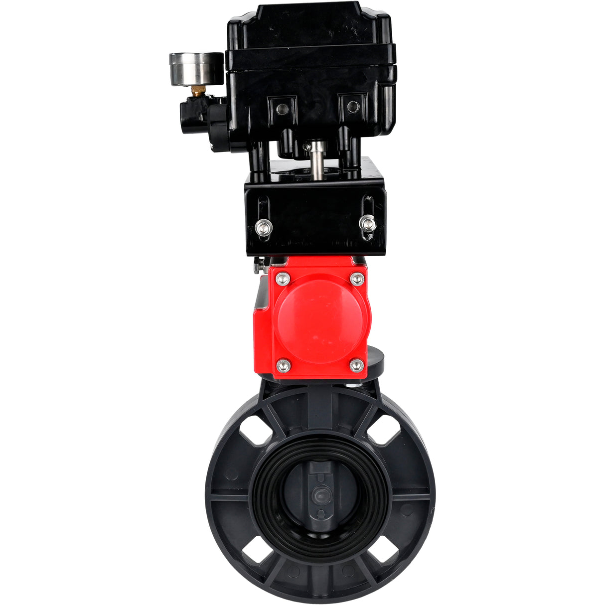 Butterfly valves Elephant WBV4242E-2W-Fb-ISO, body material - UPVC, disc material - UPVC, seal - EPDM, with pneumatic actuator double action PA-DA and electro-pneumatic rotary positioner YT-1000RSN without feedback