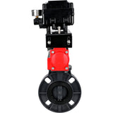Butterfly valves Elephant WBV4242E-2W-Fb-ISO, body material - UPVC, disc material - UPVC, seal - EPDM, with pneumatic actuator double action PA-DA and electro-pneumatic rotary positioner YT-1000RSN without feedback
