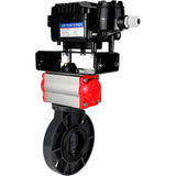 Butterfly valves Elephant WBV4242E-2W-Fb-ISO, body material - UPVC, disc material - UPVC, seal - EPDM, with pneumatic actuator double action PA-DA and electro-pneumatic rotary positioner YT-1000RSN without feedback