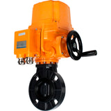 Butterfly valves Elephant WBV4242E-2W-Fb-ISO, body material - UPVC, disc material - UPVC, seal - EPDM, with explosion-proof quarter-turn actuator QT-EX-EM-O2-380VAC-U1