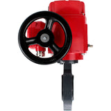 Butterfly valves Elephant WBV4242E-2W-Fb-ISO, body material - UPVC, disc material - UPVC, seal - EPDM, with explosion-proof quarter-turn actuator QT-EX-M-O2-380VAC-U1, torque clutch and handwheel