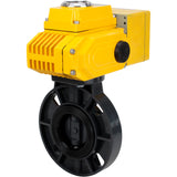 Butterfly valves Elephant WBV4242E-2W-Fb-ISO, body material - UPVC, disc material - UPVC, seal - EPDM, with quarter-turn actuator QT-N-EM-A1-220VAC-U1, feedback sensor and 4-20mA input control signal