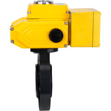 Butterfly valves Elephant WBV4242E-2W-Fb-ISO, body material - UPVC, disc material - UPVC, seal - EPDM, with quarter-turn actuator QT-N-EM-A1-220VAC-U1, feedback sensor and 4-20mA input control signal