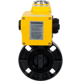 Butterfly valves Elephant WBV4242E-2W-Fb-ISO, body material - UPVC, disc material - UPVC, seal - EPDM, with quarter-turn actuator QT-N-EM-A1-220VAC-U1, feedback sensor and 4-20mA input control signal