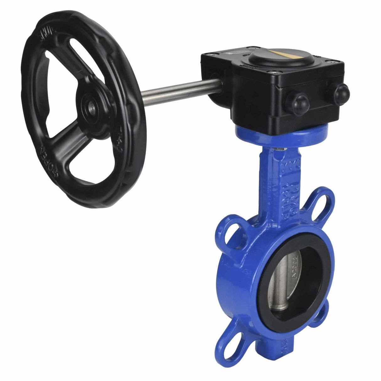 Vanne papillon d'eau Elephant WCB-316L-EPDM matériau du corps - Acier au carbone WCB, matériau du disque - Acier inoxydable AISI 316L, joint - EPDM avec engrenage Elephant HAM