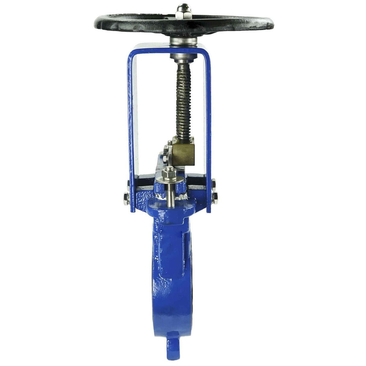 Vanne à guillotine Elephant GVKN1331N-2W-Fb-S PN10, matériau du corps - fonte GGG40, matériau du couteau - acier inoxydable AISI 304, joint - NBR, commande par volant
