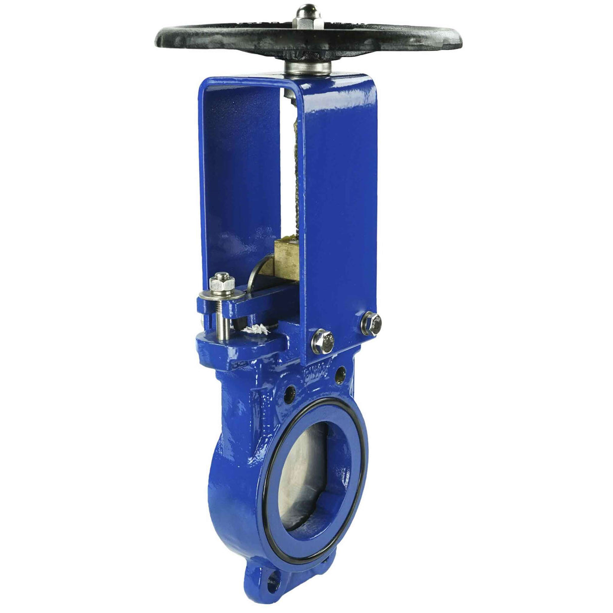 Vanne à guillotine Elephant GVKN1331N-2W-Fb-S PN10, matériau du corps - fonte GGG40, matériau du couteau - acier inoxydable AISI 304, joint - NBR, commande par volant