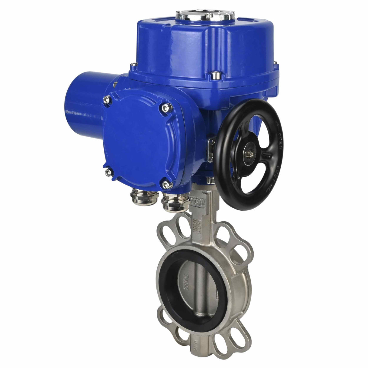 Vanne papillon d'eau Elephant 316l-316l-epdm-elephant-qt-wm-110/220v, matériau du corps - acier inoxydable AISI 316L, matériau du disque - acier inoxydable AISI 316L, joint - EPDM, actionné par actionneur électrique