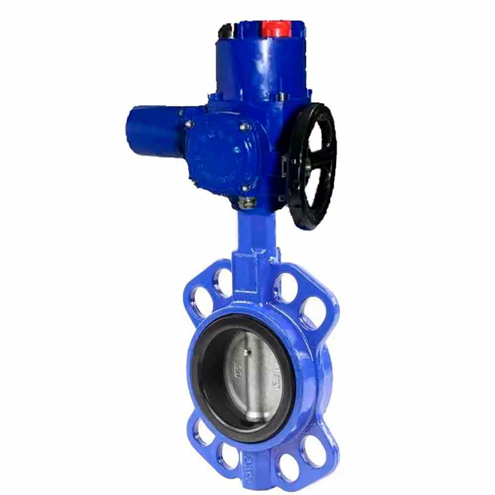 Vanne papillon d'eau Elephant WCB-316L-NBR matériau du corps - Acier au carbone WCB, matériau du disque - Acier inoxydable AISI 316L, joint - NBR avec actionneur électrique 1/4 de tour Elephant QT-W (M) EX 380V