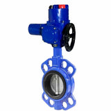 Vanne papillon d'eau Elephant WCB-316L-NBR matériau du corps - Acier au carbone WCB, matériau du disque - Acier inoxydable AISI 316L, joint - NBR avec actionneur électrique 1/4 de tour Elephant QT-W (M) EX 220V
