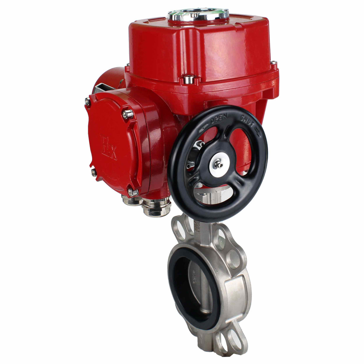 Vanne papillon d'eau Elephant 316l-316l-epdm-elephant-qt-wm-ex-380v, matériau du corps - acier inoxydable AISI 316L, matériau du disque - acier inoxydable AISI 316L, joint - EPDM, actionné par actionneur électrique
