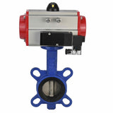 Vanne papillon d'eau Elephant WBV1332N-2W-Fb-H matériau du corps - Fonte GGG50, matériau du disque - Acier inoxydable 316L, joint - NBR avec actionneur pneumatique à double effet DA et distributeur pneumatique 4M310-08 220V