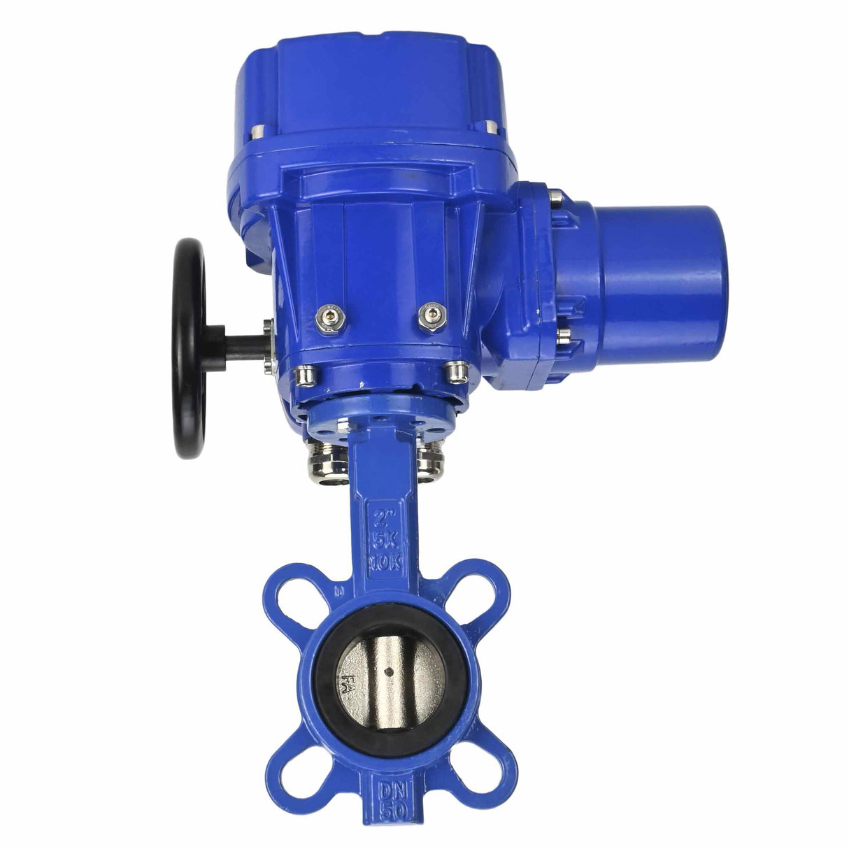 Vanne papillon d'eau Elephant WBV1332N-2W-Fb-H matériau du corps - Fonte GGG50, matériau du disque - Acier inoxydable 316L, joint - NBR avec actionneur électrique 1/4 de tour Elephant QT-W (M) EX 380V