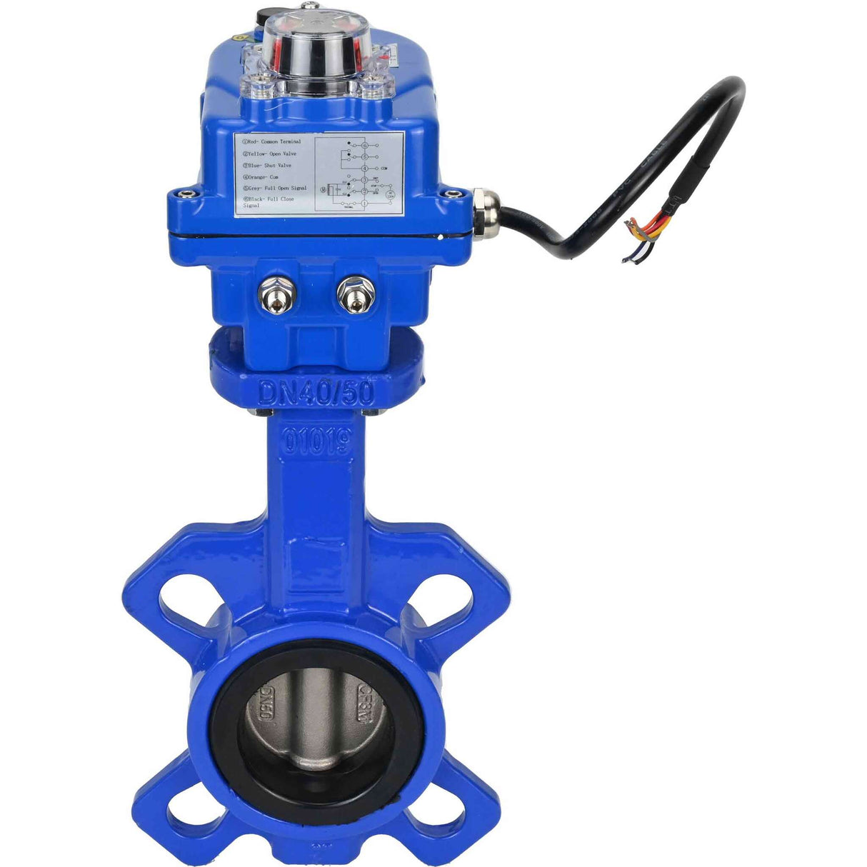 Vanne papillon d'eau Elephant GGG50-316L-EPDM matériau du corps - fonte GGG50, matériau du disque - acier inoxydable 316L, joint - EPDM avec actionneur électrique Elephant 220V