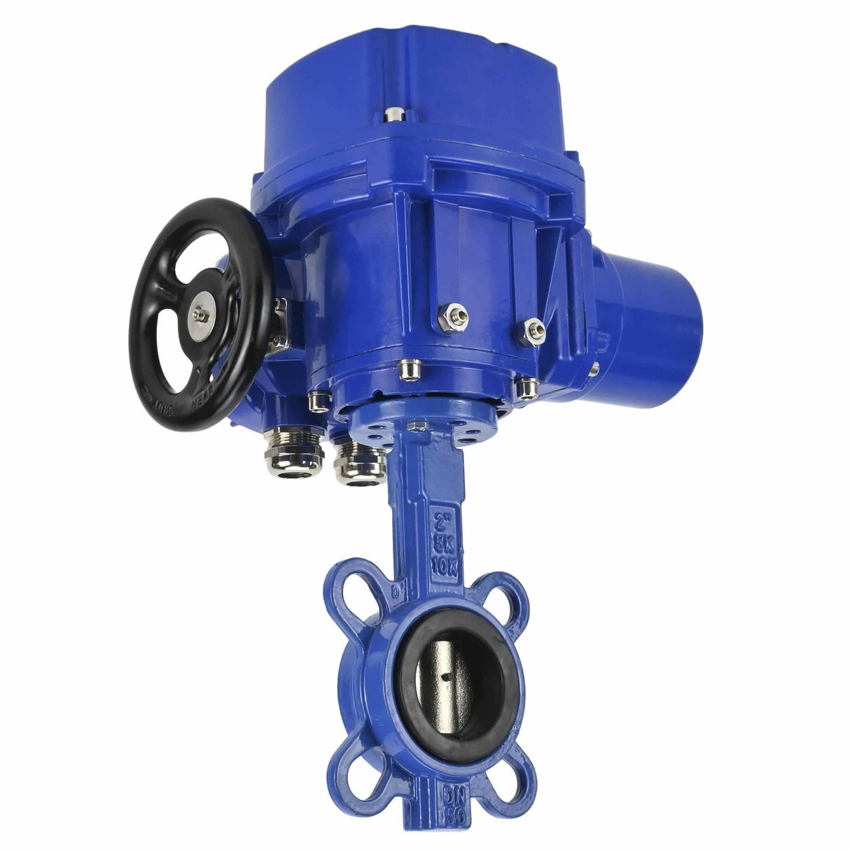 Vanne papillon d'eau Elephant WBV1332N-2W-Fb-H matériau du corps - Fonte GGG50, matériau du disque - Acier inoxydable 316L, joint - NBR avec actionneur électrique 1/4 de tour Elephant QT-W (M) EX 380V