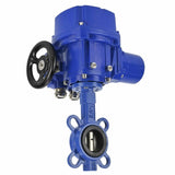 Vanne papillon d'eau Elephant WBV1332N-2W-Fb-H matériau du corps - Fonte GGG50, matériau du disque - Acier inoxydable 316L, joint - NBR avec actionneur électrique 1/4 de tour Elephant QT-W (M) EX 380V
