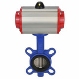 Vanne papillon d'eau Elephant WBV1332N-2W-Fb-H matériau du corps - Fonte GGG50, matériau du disque - Acier inoxydable 316L, joint - NBR avec actionneur pneumatique à double effet DA et distributeur pneumatique 4M310-08 220V