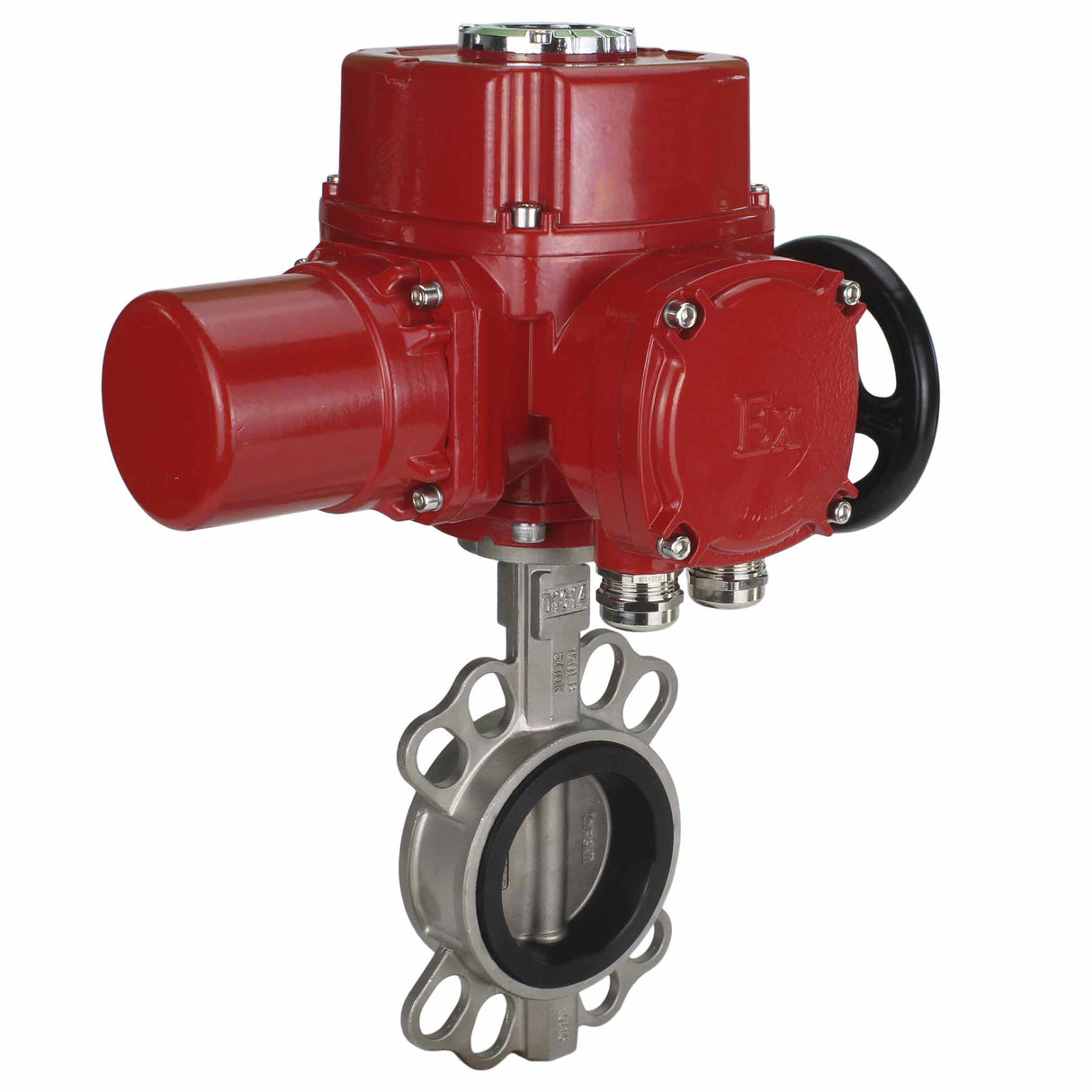 Vanne papillon d'eau Elephant 316l-316l-epdm-elephant-qt-wm-ex-110/220v, matériau du corps - acier inoxydable AISI 316L, matériau du disque - acier inoxydable AISI 316L, joint - EPDM, actionné par actionneur électrique
