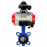 Vanne papillon d'eau Elephant WBV1332N-2W-Fb-H matériau du corps - Fonte GGG50, matériau du disque - Acier inoxydable 316L, joint - NBR avec actionneur pneumatique DA, distributeur pneumatique 4M310-08 220V et bloc d'interrupteur de fin de course APL-210N