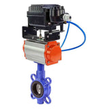 Vanne papillon d'eau Elephant st-316l-nbr-elephant-sa-yt1000rsi, matériau du corps - acier au carbone WCB, matériau du disque - acier inoxydable AISI 316L, joint - NBR, actionné par actionneur pneumatique