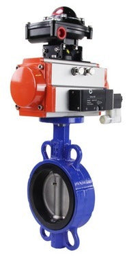 Vanne papillon d'eau Elephant wcb-316l-nbr-sa-4m310-110/220-apl210n, matériau du corps - acier au carbone WCB, matériau du disque - acier inoxydable AISI 316L, joint - NBR, actionné par actionneur pneumatique