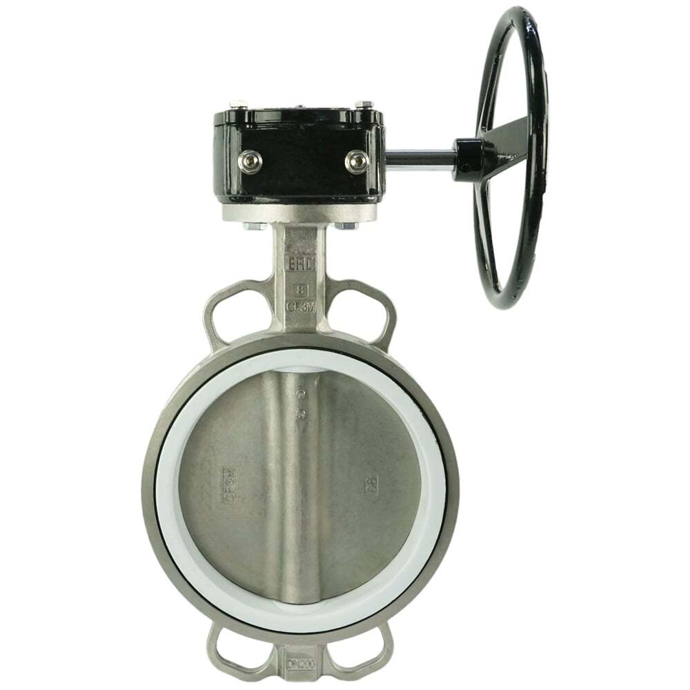Vanne papillon d'eau Elephant 316L-PTFE-RDN, matériau du corps - acier inoxydable AISI 316L, matériau du disque - acier inoxydable AISI 316L, joint - PTFE, à engrenage