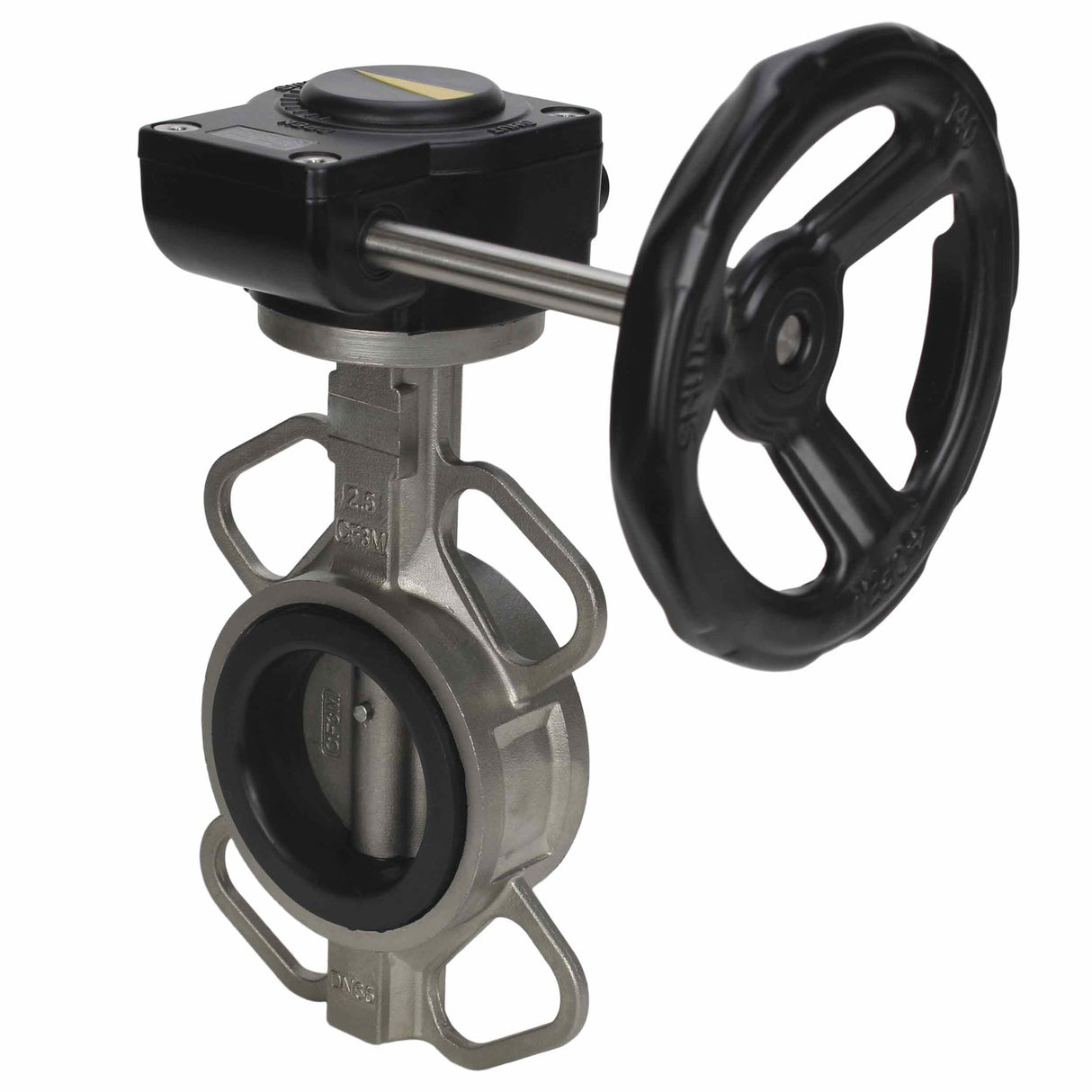 Vanne papillon d'eau Elephant 316L-316L-VITON matériau du corps - acier inoxydable AISI 316L, matériau du disque - acier inoxydable AISI 316L, joint - Viton avec engrenage Elephant HAM