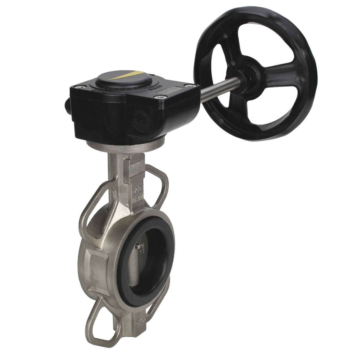 Vanne papillon d'eau Elephant 316L-316L-VITON matériau du corps - acier inoxydable AISI 316L, matériau du disque - acier inoxydable AISI 316L, joint - Viton avec engrenage Elephant HAM